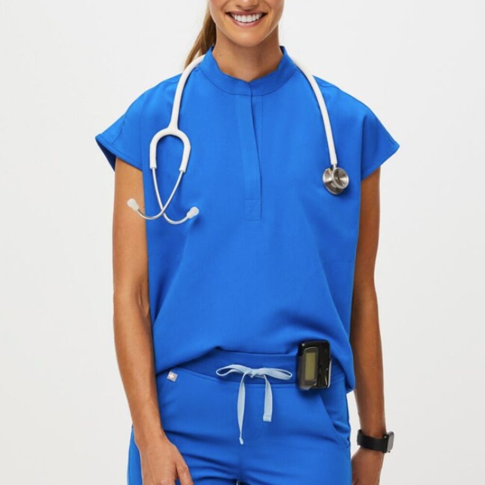 Figs Royal Blue Rafaela Oversized Scrub Top